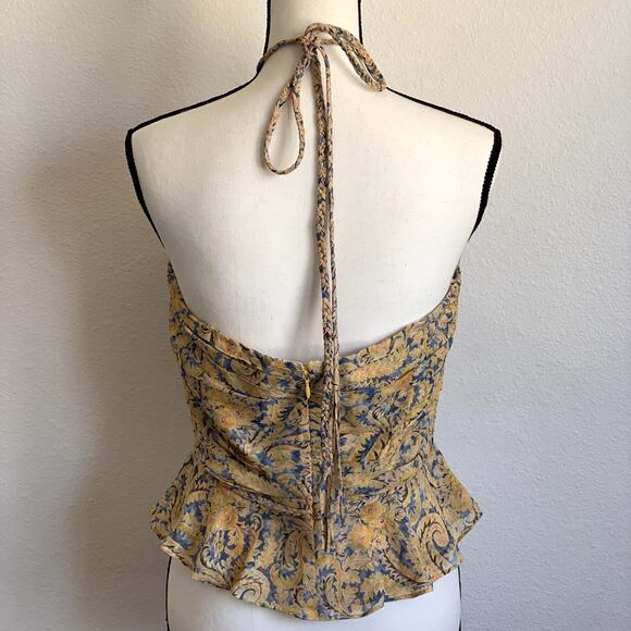 NEW Veronica Beard Arienne Gathered Halter Neck Silk Top - Picture 5 of 9